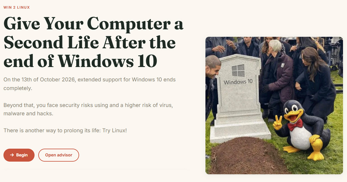 Win 2 Linux migration guide for unsupported Windows 10 PCs 2026