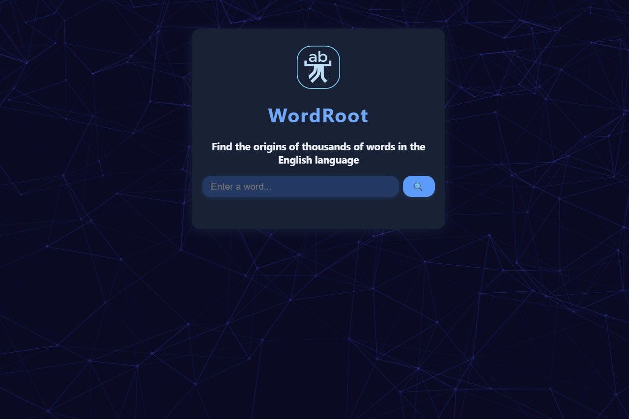 WordRoot etymology explorer Python application 2025